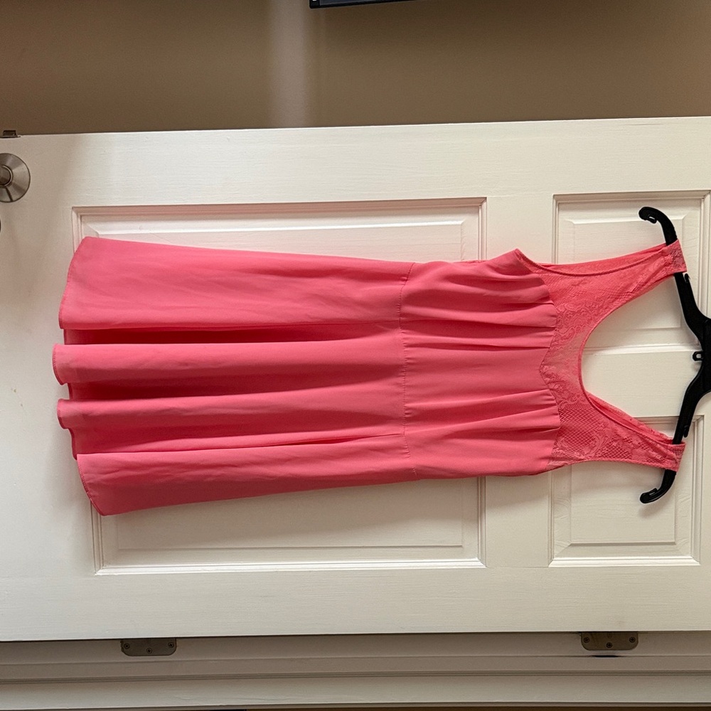 Express Pink Sleeveless Midi Dress